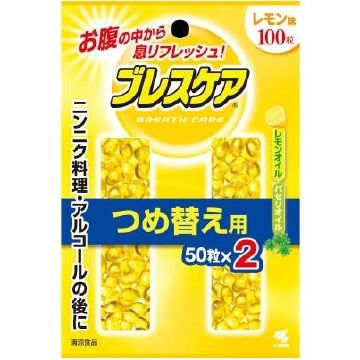 Kobayashi Pharmaceutical Breath Care Lemon Refill Pack, 100 Capsules