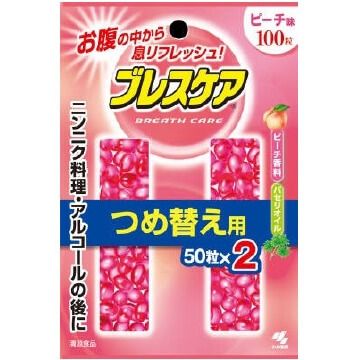 Kobayashi Breath Care Peach Refill Pack, 100 Capsules