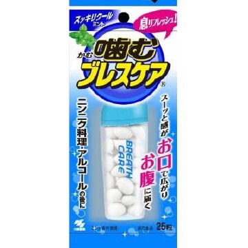 Kobayashi Pharmaceutical Chewable Breath Care Refreshing Cool Mint, 25 tablets