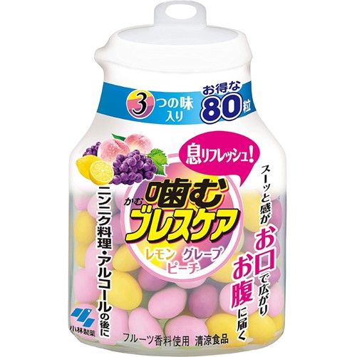 고바야시 제약 씹는 브레스케어 보틀형 어소트 80알