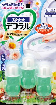 Bluelet Dekoraru Toilet Bowl Cleaner - Refreshing Forest and Flower (3 Single-use Tubes)