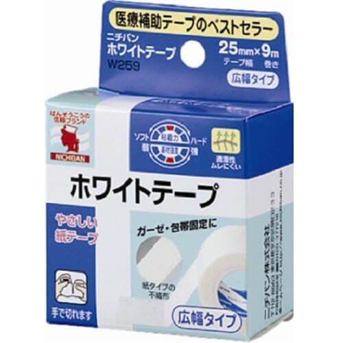 Nichiban不織布繃帶，白色膠帶