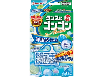 大日本除蟲菊 KINCHO 衣櫃用防蟲芳香劑 4個 萊姆皂香