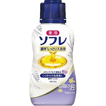 Bathclin Medicinal Sofre Rich Moist Bath Liquid 480ml White Floral Scent