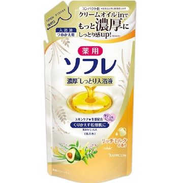 400毫升丰富的牛奶笔芯Basukurin药用SOFRE香味浓缩湿润浴液