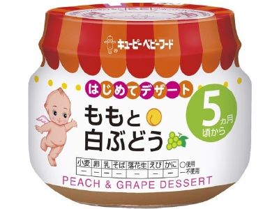 Kewpie baby food for the first time dessert 70G peach and white grapes