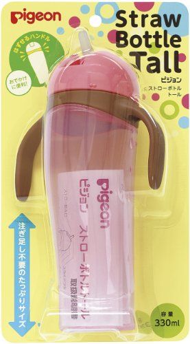 스트로우 보틀 톨 핑크 330ml