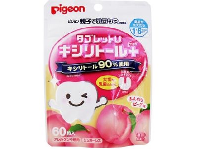 Baby teeth care tablet U 60 grain soft peach taste in Pigeon parent and child