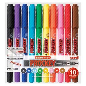 三菱铅笔株式会社水性笔Purokki双超细+小字PM120T 10颜色集合
