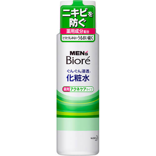 花王 Men's Biore/蜜妮男士 男人的碧柔化妝水的滲透藥用祛痘型180毫升