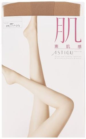ATSUGI（厚木）ASTIGU（Asutigu）絲襪（皮膚皮膚感覺）瘦米色L-LL