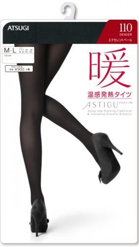 ATSUGI（厚木）ASTIGU（Asutigu）變暖加熱緊身衣[溫暖] 110旦黑色L-LL
