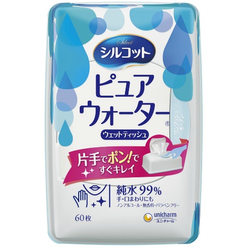 unicharm Silco Wet/絲花濕紙巾 Shirukotto純淨水體60張