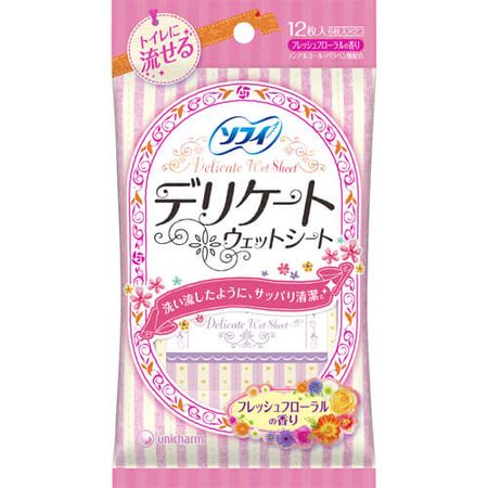 Sofy Delicate Wet Fresh Floral Scent 12 Sheets