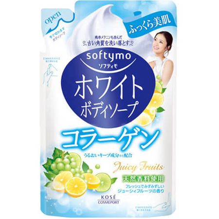 Softymo 白色膠原蛋白沐浴皂補充裝 420ml