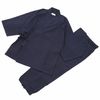 High-quality pongee woven samue, navy blue, L