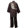 High-quality pongee woven work clothes, Tomoe Cat, brown, LL size