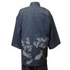 High-quality pongee woven work clothes, goldfish pattern, gray, L