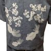 High-quality pongee woven work clothes, goldfish pattern, gray, L