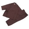 High-quality pongee woven samue, brown, M