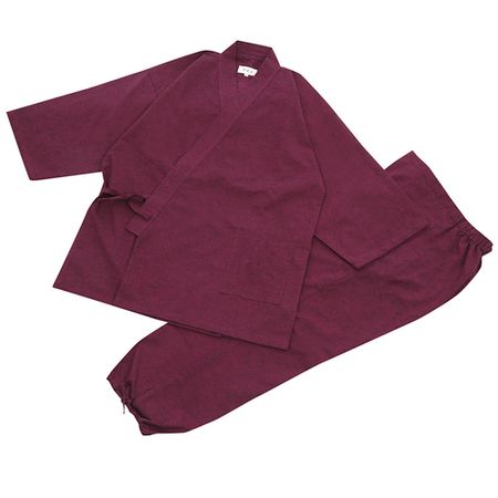 High-quality pongee woven work clothes, dark red, M