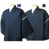 Shijira-woven Jinbei with Japanese Spirit and Cherry Blossoms (Black) LL