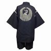 Shijira-woven discharge-dyed jinbei, dancing cranes, gray, L