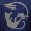 High-quality pongee woven work clothes, crescent moon cat, blue and navy, L