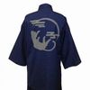 High-quality pongee woven work clothes, crescent moon cat, blue and navy, L