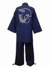 High-quality pongee woven work clothes, crescent moon cat, blue and navy, L