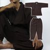 Soft plain weave work clothes with dragonfly pattern on sleeve (brown) LL