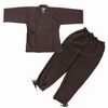 Soft plain weave work clothes with dragonfly pattern on sleeve (brown) LL