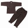 Soft plain weave work clothes, crescent moon houndstooth (brown) LL