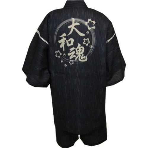 Support we weave jinbei Japanese spirit and cherry (black) M