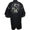 Shijira-woven Jinbei with Japanese Spirit and Cherry Blossoms (Black) LL