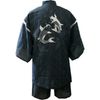 Shijira-woven Jinbei Carp Climbing a Waterfall (Black) M