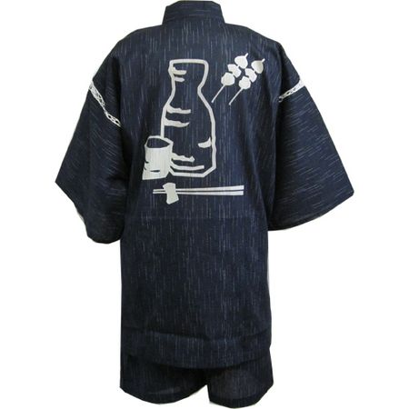 Shijira-woven Jinbei Tokkuri (Black) M