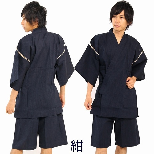 作務衣工房 EDOTEN Shijira 編織金盃 海軍藍 3L