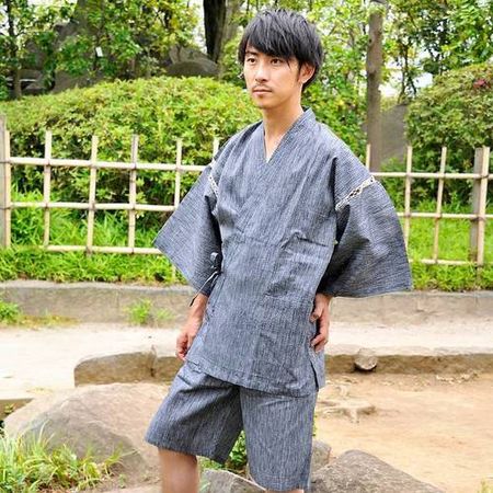 Shijira-woven Jinbei, light gray, M