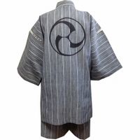 Shijira-ori Jinbei, Left-Facing Triple Tomoe, Light Stripe, Size LL (XL)