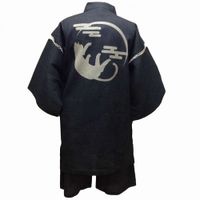 Shijira Weave Jinbei - Crescent Moon Cat (Gray), LL