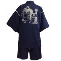 Shijira-Weave Discharge-Printed Jinbei - Shochu (Gray), LL