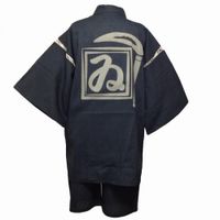 Shijira Weave Discharge-Dyed Jinbei “Kamaimasu” - Gray, LL