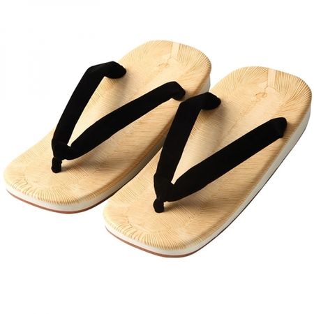Geta sandals, tatami-soled (black), L