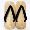 Geta sandals, tatami-soled (black), L