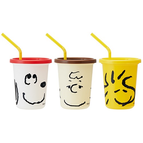 SKATER SNOOPY臉部吸管隨行杯3入組 SIH3ST