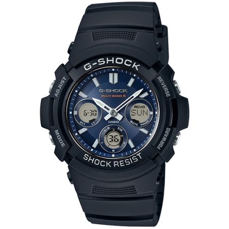 카시오 손목시계 G-SHOCK 세계 6개국 전파 수신 솔라 AWG-M100SB-2AJF