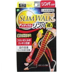 Long Slim Walk Medical lymph socks evening type black M-L size
