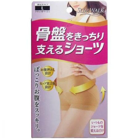 Slim Walk Pelvic Support Shorts, Size L, Natural Beige