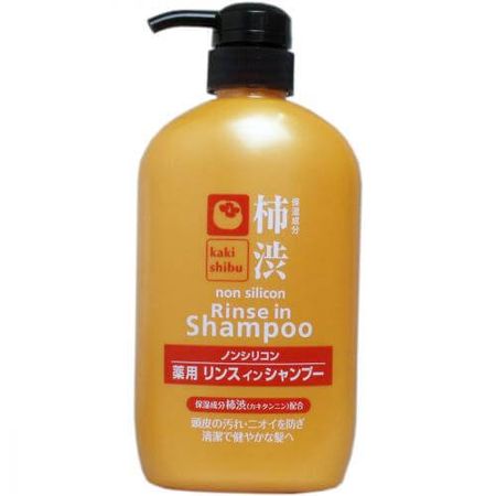 熊野油脂 柿子單寧 無矽油藥用免沖洗洗髮露 600毫升